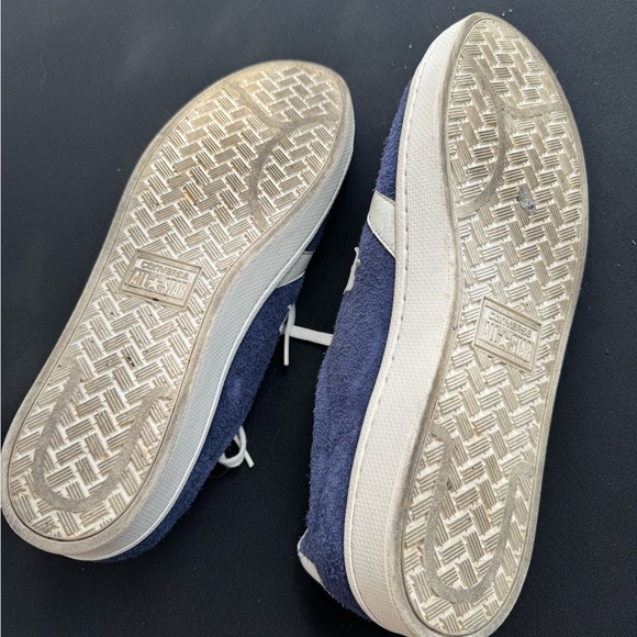 Converse Men's Navy and White Sneakers - Picture 3 of 4